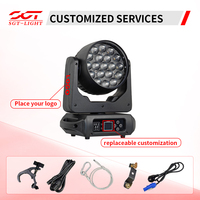Projecteurs LED 19PCS Zoom 12W Bee Eyes à Tête Mobile, Éclairage de Scène, Contrôle DMX512, Indice de Protection IP20 pour Scène, Mariage, DJ, Discothèque, Club