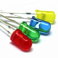 Vente en gros usine Diode LED DIP 5mm Jaune Rouge Bleu Vert avec lentille diffuse, Tension de fonctionnement 1.8-2.5V, Puce InGaN, Angle de vision 15°