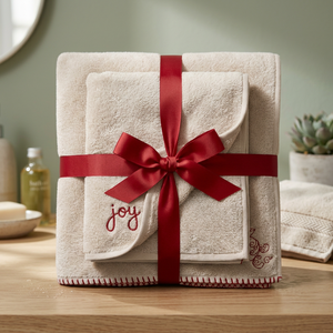 Ensemble de serviettes de bain en coton pour Noël, doux et absorbant, rectangulaire, usage domestique, taille adulte - Product Image 3
