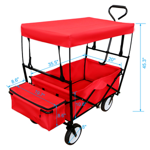 पुश पुल ढहने वाला बच्चा बाहर तह बच्चों के लिए वैगन स्टलर कार्ट - Product Image 2