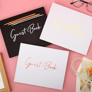 Livre d'or élégant en or <span class=keywords><strong>rose</strong></span> avec stylo, album de signature à couverture rigide pour mariage, réception, baby shower et événements festifs - Product Image 2