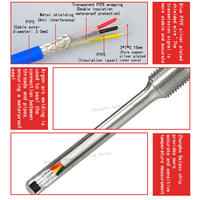 Sensor temperatur Digital, Stainless Steel, tahan air, benang tetap, PTFE, tahan air, DS18B20