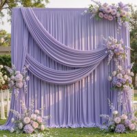 Rideaux de fond en polyester anti-plis couleur ivoire, 2 panneaux, pour décorations de fête, mariage, baby shower, anniversaire