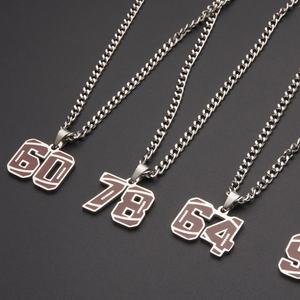 Collier personnalisé en acier inoxydable avec pendentif, collier de baseball en argent plaqué pour femmes, hommes, filles et garçons - Product Image 3