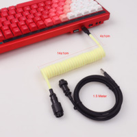 Kabel Gulung Tipe-C untuk Keyboard dan Mouse Gaming dengan Pengisian Cepat 3A, Konduktor Tembaga Murni, Selubung Nilon