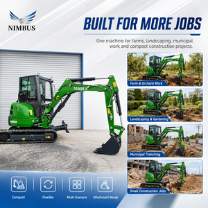 Mini Escavatore NIMBUS a Consegna Rapida con Cingoli in Gomma Standard Allargati per Costruzioni Agricole - Product Image 4