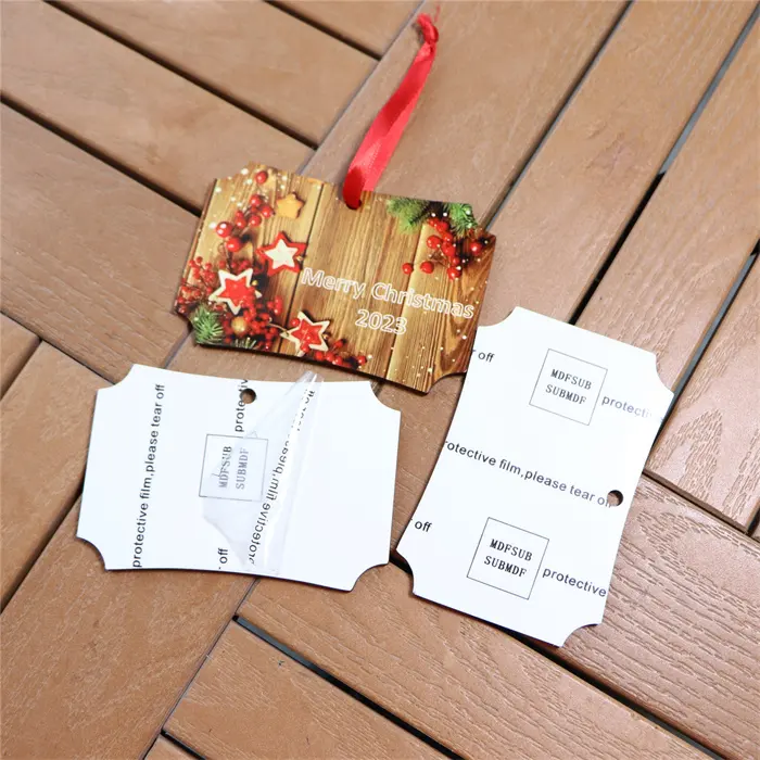 MDFSUB New Arrival DIY Blanks Wood Crafts Indoor Decor Customized 2023 Tree Decoration MDF Sublimation Christmas Ornaments