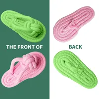 Jouet en corde pour chien, pantoufle en coton, résistant aux morsures, nettoyage des dents, couleur bonbon, tressé, jouets interactifs à mâcher pour animaux de compagnie