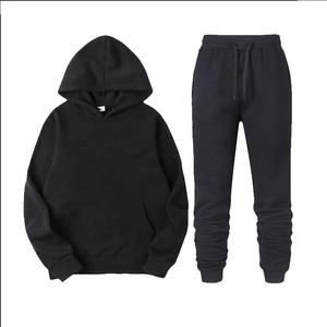 Ensemble pantalon de survêtement et sweat à capuche décontracté pour hommes, survêtement à capuche en polaire d'hiver pour unisexe - Product Image 2