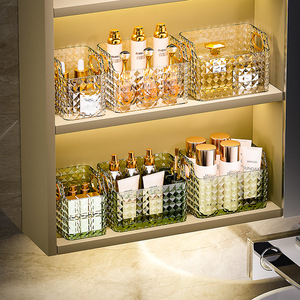 Desktop Storage Box 2L No Lid Solid Color Bathroom Organizer For Cosmetic And Lipstick Tidy Storage - Product Image 1