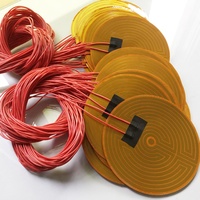25mm 5W 12V DC Flexiable Runde Eeletric Polyimid Film Heizung Heizung element für Elektrische Drähte
