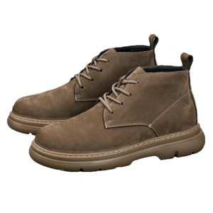 Bottes d'hiver en cuir véritable à bout rond et lacets pour hommes, doublure en fourrure, semelle extérieure en caoutchouc, semelle intermédiaire respirante en EVA, couleur unie - Product Image 4