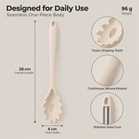 Sendok Pasta Silikon Food Grade dengan Inti Stainless Steel Tahan Panas Aman untuk Mesin Cuci Piring Peralatan Dapur Grosir