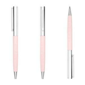 Nouveauté : Stylos à bille en aluminium métallique violet, stylos à bille promotionnels en or rose, stylos de luxe publicitaires en or avec logo imprimé - Product Image 2