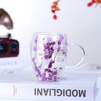 Tasse en verre borosilicate à double paroi, simple, élégante et intéressante – Écologique, transparente, style américain, pour café et thé