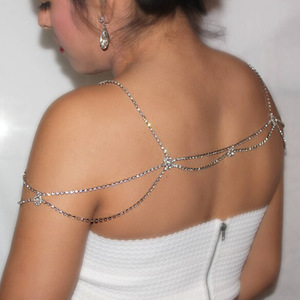 سلسلة كتف مثيرة متعددة الطبقات من أحجار الراين للنساء، مجوهرات للجسم على الموضة الأوروبية والأمريكية للحفلات - Product Image 2