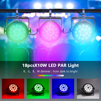 Projecteur PAR plat RZ de haute qualité 18x10W RGBW 4-en-1 LED pleine couleur avec coque en aluminium, contrôle DMX512 et sonore pour DJ, discothèque et scène