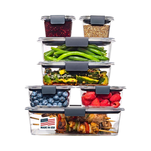 <span class=keywords><strong>Rubbermaid</strong></span> Brilliance Récipients de conservation des aliments en plastique sans BPA de 14 pièces avec couvercles transparents étanches - Product Image 1
