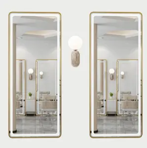 New Arrival Large Full Length Gold Styling Barber Salon Furniture Wall Mounted Hairdressing Makeup Led Beauty Salon Mirror