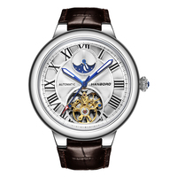 Jam Tangan Mekanik Otomatis Pria HANBORO Skeletonized Flower Balance Wheel Spaceballs Diamond Bezel Glass Pointer Personalized