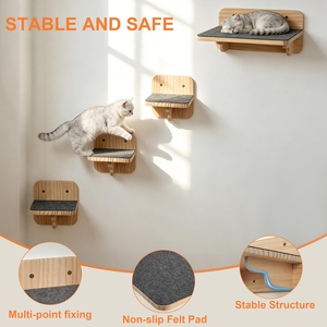 Opbergrek Kattenwandplanken Kattenwandtrappen Mat Houten zwevende katten trappen Huisdieraccessoires Groothandel opbergplank - Product Image 4