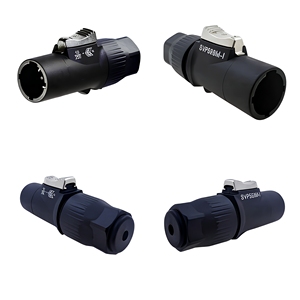 Conector Impermeable Plateado SVP598M-I-BK 16A 250V con Clasificación IP65, Carcasa de ABS, Enchufe Macho para Aplicaciones de Audio y Video - Product Image 1