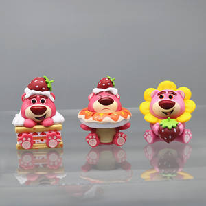 Accesorios de Decoración para Automóviles, Figura de Acción Personalizada en 3D de un Adorable Oso de Fresa de Dibujos Animados, Regalo para Niños, Fiesta de Cumpleaños, Figuras de Acción para Pastel - Product Image 4