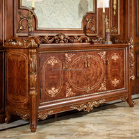 Ensemble de chaises de table à manger de luxe en bois massif européen Noble combinaison rectangulaire marbre avec style français pour la maison ou l'hôtel