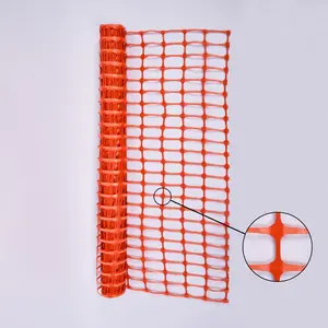 Rete di barriera per recinzione di avvertimento di sicurezza industriale in rete di plastica HDPE arancione 1x50m