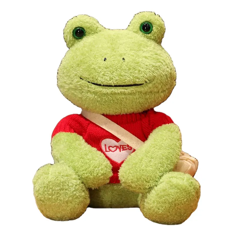 New Design Highly Recommend Kawaii Clothes Frog Stuffed Animal Plush Toys for Children's Accompany