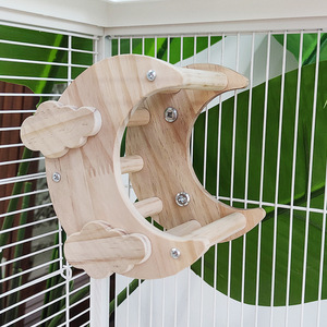 Climbing Ladder Birdcage Peonies Phoenixes tiger Skins Landscape Scenery Pet Supplies <strong>Parrots</strong> <strong>Wooden</strong> Furniture Swings Bird <strong>Nests</strong>