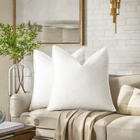 Housse de coussin décorative en coton lavé à bords festonnés, couleur unie, pour canapé, lit, décoration nordique pour la maison