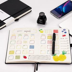 Carnet de notes à grille de points, lot de 2, couverture rigide à grille de points, papier épais, 8 feuilles perforées, couverture en cuir PU lisse - Product Image 6