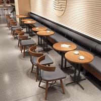 Ensembles de mobilier de restaurant moderne de luxe léger en gros : banquette, table à manger, chaises en rotin pour salon et café