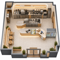 Ensemble complet pour boutique de bubble tea : Cuiseur à boba, infuseur à thé, scelleuse de gobelets, 3 couches, CE NSF, acier inoxydable 304