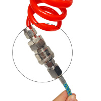 Tuyau d'aérographe tressé noir de 3 mètres avec connecteur adaptateur 1/4-1/8 pour compresseur d'air et peinture à l'aérographe – Fourniture directe usine