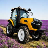 Tracteur 4x4 de 100 CV éprouvé sur le terrain avec cabine climatisée et attelage hydraulique à trois points pour les plantations éloignées