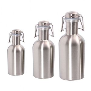 Custom Logo Stainless Steel Take Away Beer Bottle 64Oz Vacuum Non-Insulated Beer Growler With Swing Custom Logo - Product Image 6