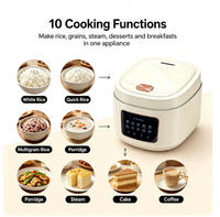 Cuisinière à riz électrique multifonctionnelle intelligente entièrement automatique avec revêtement antiadhésif, écran LED numérique, en plastique, pour usage domestique