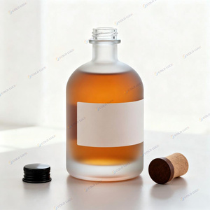 Có thể tái chế đậu nành mực biểu tượng tùy chỉnh thêm Flint rõ ràng vuông vòng hình dạng tinh thần rượu Gin Vodka Brandy Whisky Whisky chai thủy tinh - Product Image 5