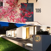 Signe de numéro de maison solaire illuminé moderne de 8 pouces 12V DC LED acrylique étanche 0-9 rétro-éclairé éclairé pour la publicité d'entreprise