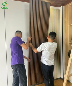 Panneau acoustique en MDF à lattes, 100% fibre de polyester, 80% isolation phonique, tendance, pour KTV et <span class=keywords><strong>studio</strong></span> d'enregistrement - Product Image 5