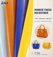 Cuir microfibre PU froissé brillant, synthétique, effet miroir, imperméable, écologique, 1,0 mm, pour sacs et chaussures