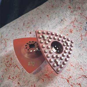 LEADING Placa de pulido de diamante oscilante de interfaz cerrada, grano 50, triangular, para multiherramienta, con patrón de puntos hexagonales y trébol/patrón de superficie - Product Image 1