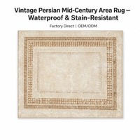 Classic European Area Rug Traditional Vintage Oriental Carpet Large Beige Cream Bordered Rug for Living Room Home Decor