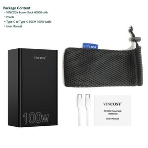 Batteries externes OEM/ODM ultra-minces 20000 mAh à charge rapide PD 100W, chargeur portable pour téléphone et ordinateur portable - Product Image 5