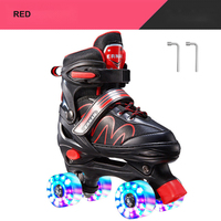 Patins à roulettes EACH pour enfants, quatre roues lumineuses, patins à roulettes quad pour débutants, hommes et femmes