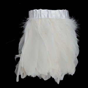 15-20cm teñido blanco precio competitivo hecho a mano ganso Nagorie pluma enhebrado flecos 5-8 ''para decoración de fiesta de Carnaval - Product Image 1