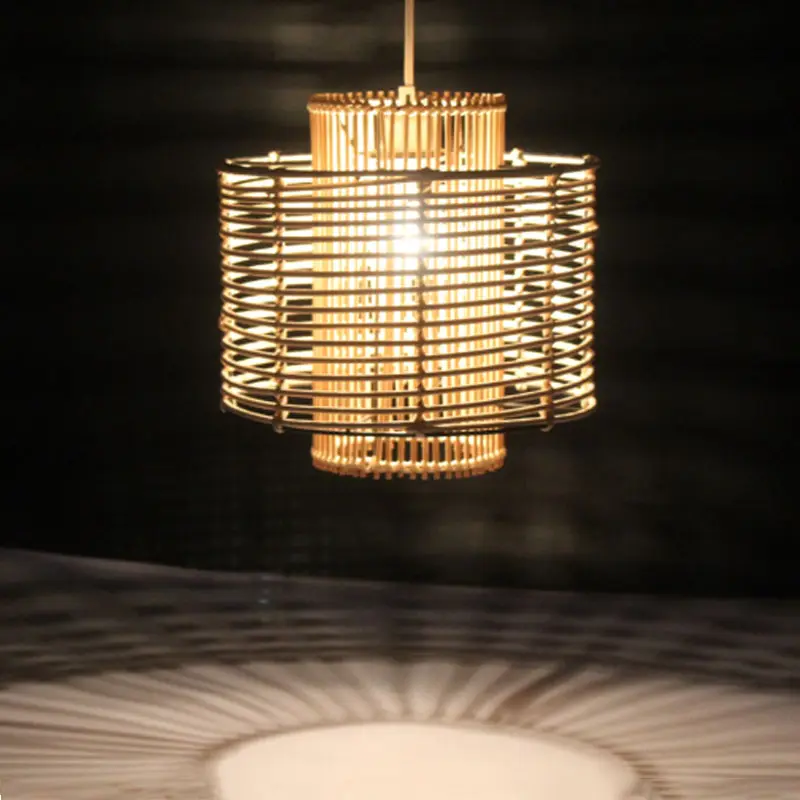 수제 자연 소재 짠 소박한 rattanpendant 빛 그늘 장식 빈티지 샹들리에 램프 대나무 매달려 램프