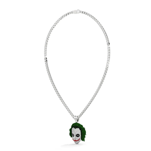 Colgante Infantil Joker Iced de Plata de Ley Chapado en Oro de 18K, Inspirado en el Villano Icónico de Gotham, con Incrustaciones Completas de Circonitas Cúbicas - Product Image 5
